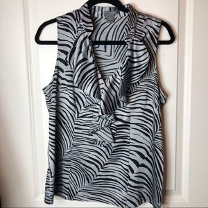 ☀️Ann Taylor zebra ruffle blouse size 10☀️